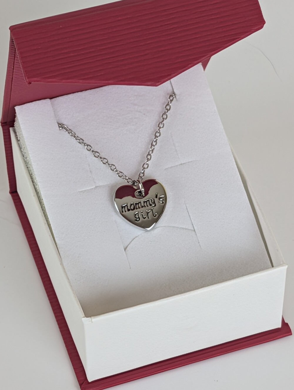 Silver-Tone "Mommy's Girl" Heart Pendant Necklace